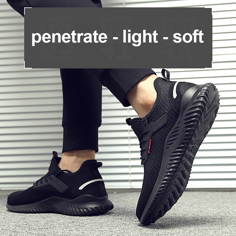 Zapatillas de trabajo, zapatos con punta de acero, zapatos de seguridad para hombres, zapatos de trabajo a prueba de pinchazos, botas, calzado indestructible de moda, seguridad