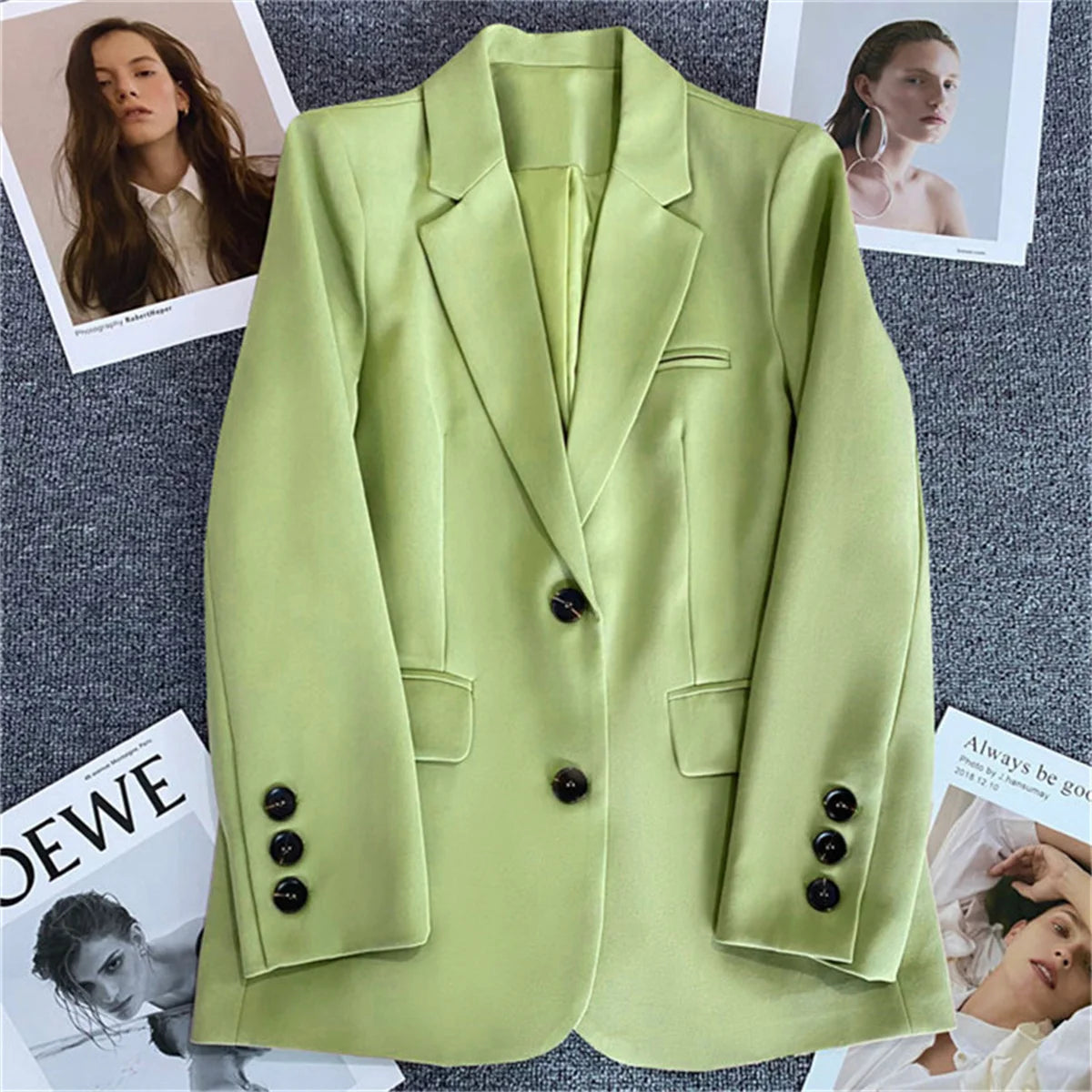 Jaqueta feminina nova na moda coreana, terno pequeno, blusa marrom, casaco, roupas soltas, retas, temperamento fino, blazer para mulheres chique