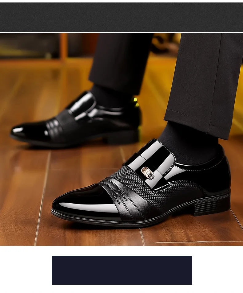 Zapatos Oxford de lujo para hombre, zapatos de boda lacados, zapatos de vestir de punta puntiaguda para hombre, zapatos de negocios clásicos de cuero para hombre, talla grande 38-48