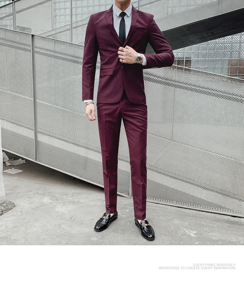 Terno (blazer + colete + calça) masculino, estilo executivo, slim, cor sólida, plus size, vestido justo, casamento, padrinho