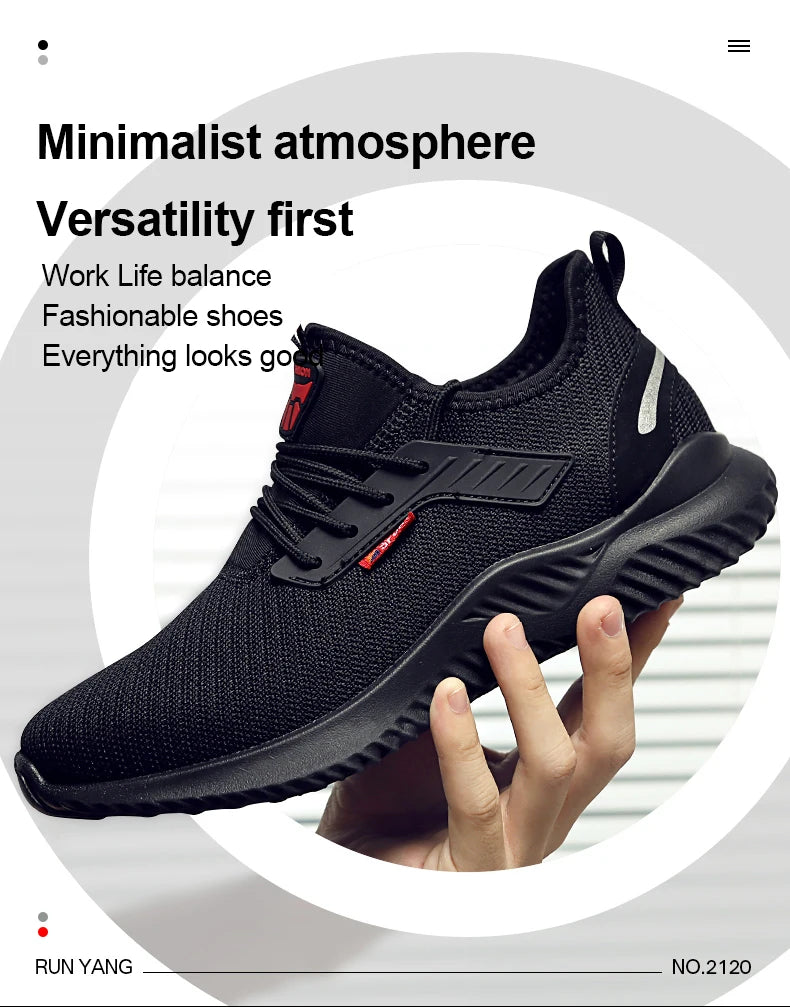 Zapatillas de trabajo, zapatos con punta de acero, zapatos de seguridad para hombres, zapatos de trabajo a prueba de pinchazos, botas, calzado indestructible de moda, seguridad