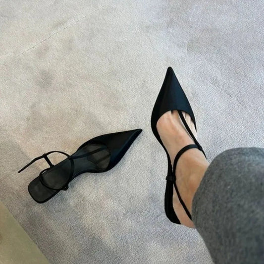 Brand Shoes for Women, Sexy Pointed Toe Women's Sandals, Comfortable, Low Heel, Fashion Sandal, Simple, Versatile, Large Size Shoes
