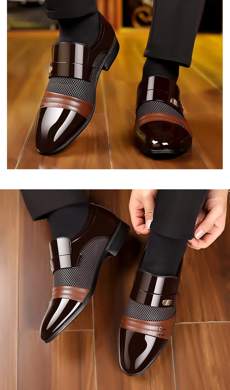 Zapatos Oxford de lujo para hombre, zapatos de boda lacados, zapatos de vestir de punta puntiaguda para hombre, zapatos de negocios clásicos de cuero para hombre, talla grande 38-48