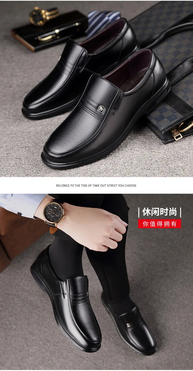 Zapatos formales de cuero de marca de lujo para hombre, mocasines transpirables sin cordones, color negro, talla grande 38-46