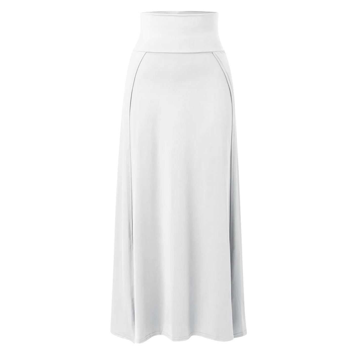 Sexy High Slit Long Skirts for Women Summer Casual Double Side Slit Beach Skirt Solid Color High Waist A-line Faldas