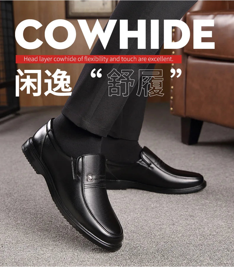 Zapatos formales de cuero de marca de lujo para hombre, mocasines transpirables sin cordones, color negro, talla grande 38-46