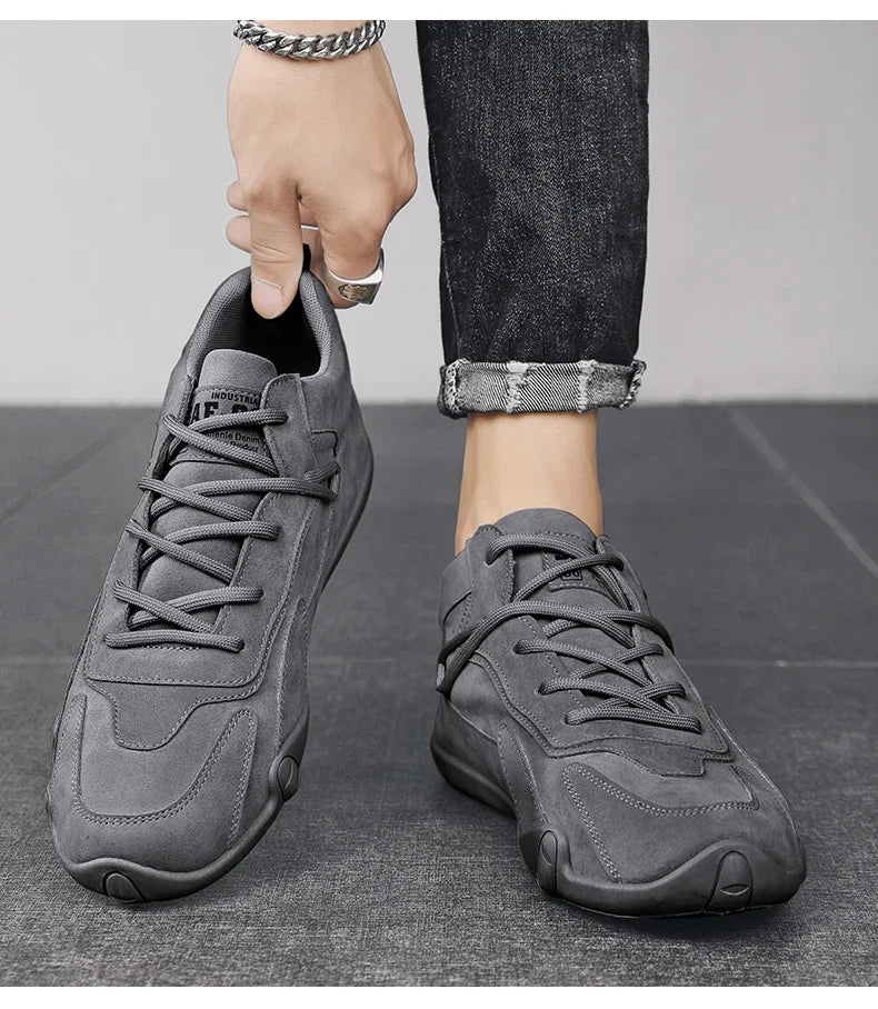Botines para hombre, primavera 2024, zapatillas informales para hombre, antideslizantes, color caqui, zapatos de trabajo para hombre, botas cortas, mocasines con cordones, zapatillas para hombre