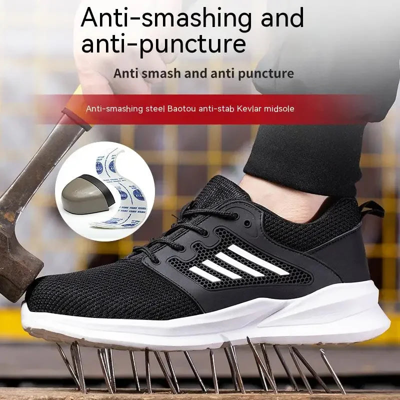 Zapatillas de trabajo, zapatos con punta de acero, zapatos de seguridad para hombres, zapatos de trabajo a prueba de pinchazos, botas, calzado indestructible de moda, seguridad
