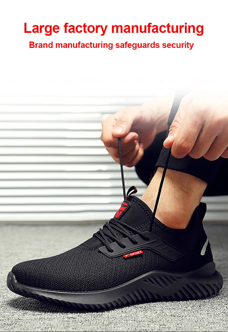Zapatillas de trabajo, zapatos con punta de acero, zapatos de seguridad para hombres, zapatos de trabajo a prueba de pinchazos, botas, calzado indestructible de moda, seguridad