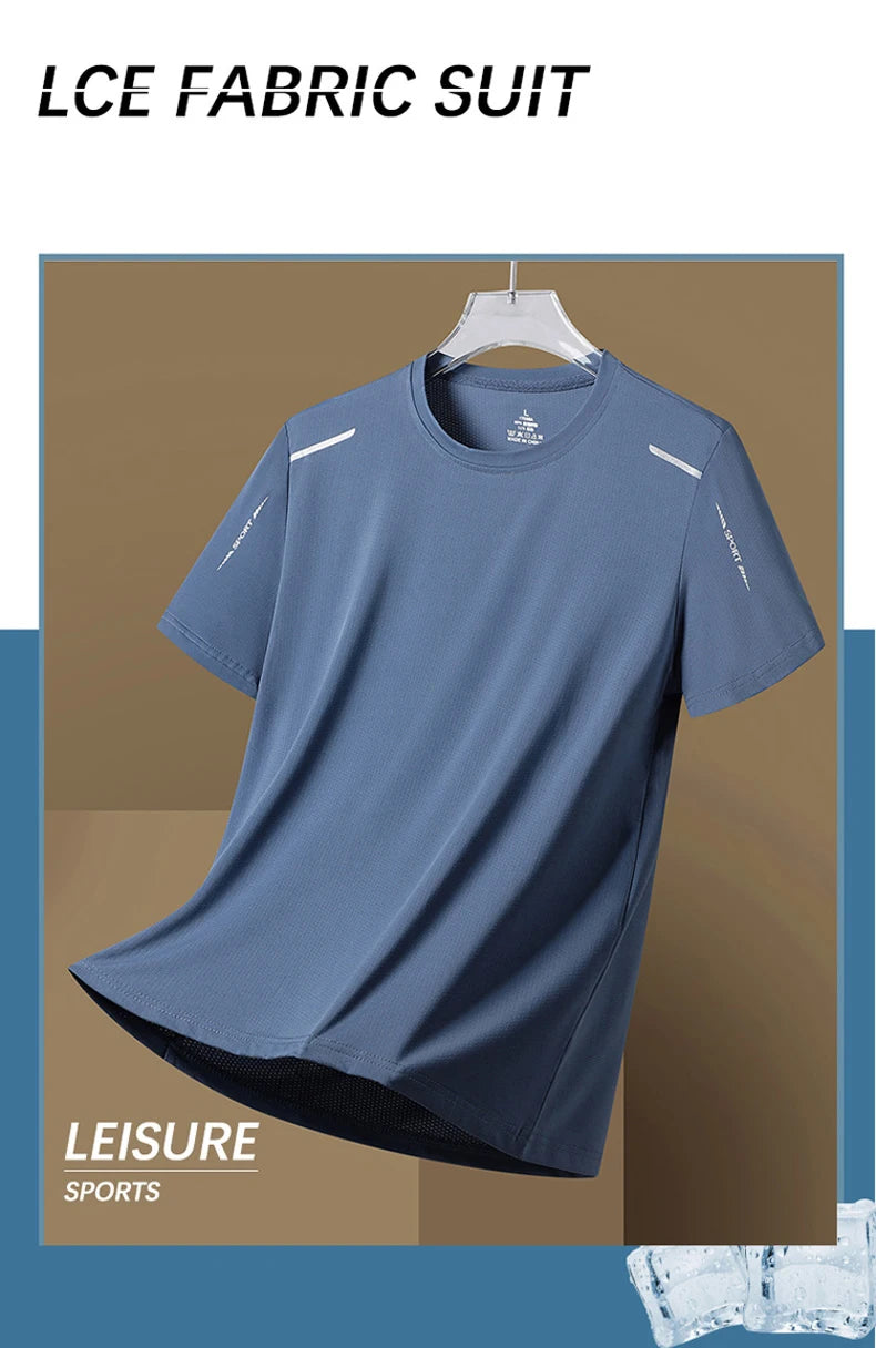 CHRLCK Camisetas de secado rápido para hombre, transpirables, para senderismo, pesca, suaves y elásticas, para deportes al aire libre, cortas, de verano