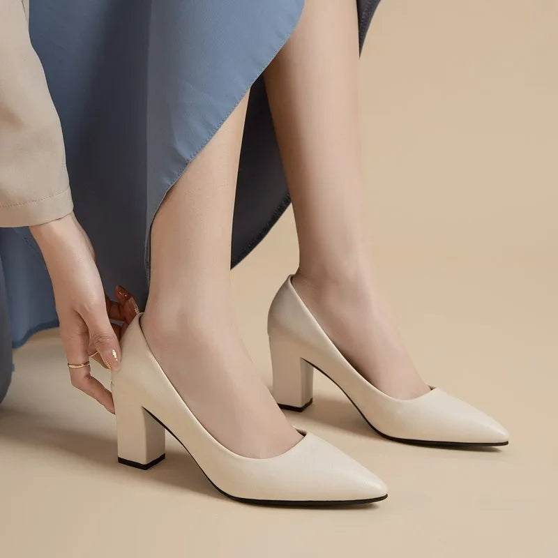 Zapatos de tacón alto nuevos, punta puntiaguda, charol, tacón alto, elegantes, mujer, tacón fino, plataforma, zapatos de trabajo