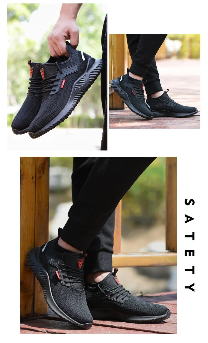 Zapatillas de trabajo, zapatos con punta de acero, zapatos de seguridad para hombres, zapatos de trabajo a prueba de pinchazos, botas, calzado indestructible de moda, seguridad