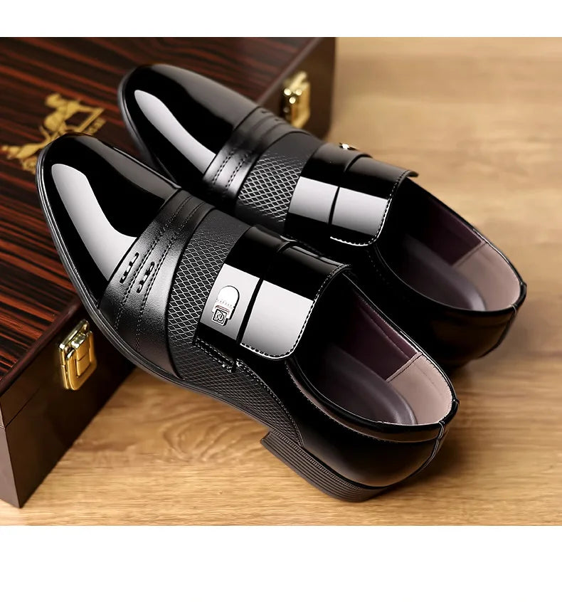 Zapatos Oxford de lujo para hombre, zapatos de boda lacados, zapatos de vestir de punta puntiaguda para hombre, zapatos de negocios clásicos de cuero para hombre, talla grande 38-48
