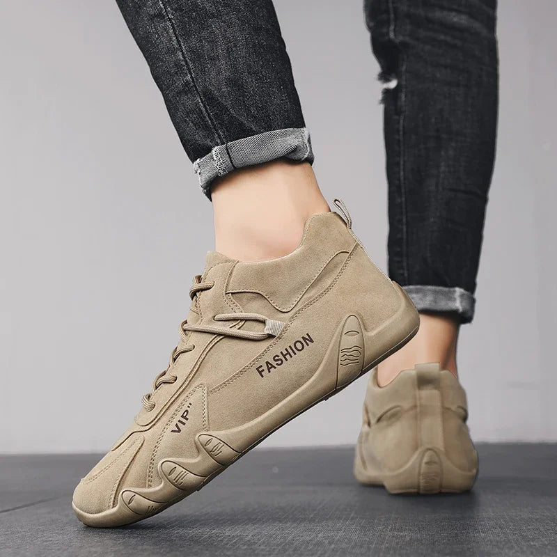 Botines para hombre, primavera 2024, zapatillas informales para hombre, antideslizantes, color caqui, zapatos de trabajo para hombre, botas cortas, mocasines con cordones, zapatillas para hombre