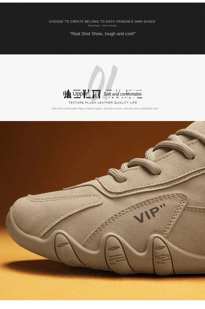 Botines para hombre, primavera 2024, zapatillas informales para hombre, antideslizantes, color caqui, zapatos de trabajo para hombre, botas cortas, mocasines con cordones, zapatillas para hombre