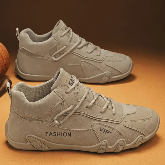 Men's Ankle Boots, Spring 2024, Men's Casual Sneakers, Non-slip, Khaki, Men's Work Shoes, Short Boots, Lace-up Loafers, Zapatillas Hombre