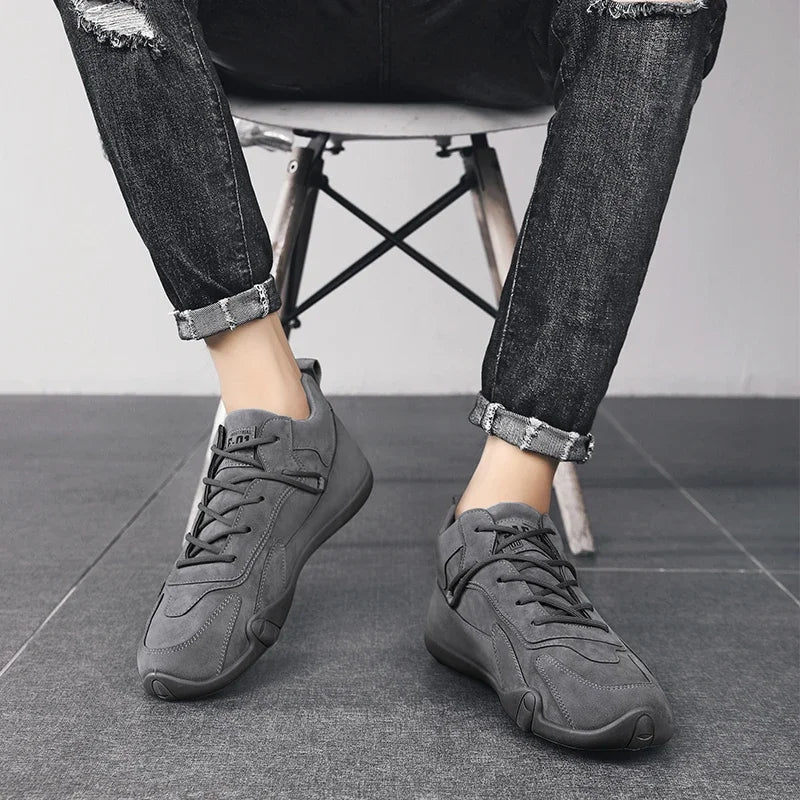 Botines para hombre, primavera 2024, zapatillas informales para hombre, antideslizantes, color caqui, zapatos de trabajo para hombre, botas cortas, mocasines con cordones, zapatillas para hombre