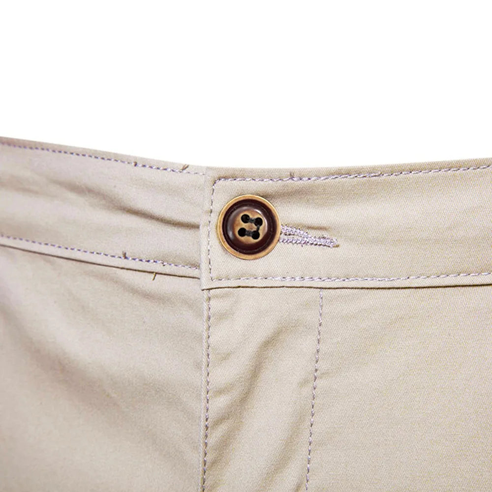 2023 Summer Men's Shorts Cotton Mid-Rise Casual Business Printed Beach Stretch Chino Shorts Classic Fit Short Homme