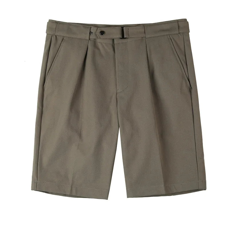 Shorts de terno estilo britânico de verão em 4 cores 2023, masculino, Nápoles, casual, slim fit, calça curta, fashion, slim fit, cor sólida