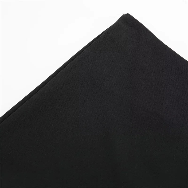 TRAF 2024 Falda pantalón asimétrica para mujer, minifalda negra de cintura alta, pantalones cortos informales tipo bermudas para mujer, faldas cortas de verano para mujer