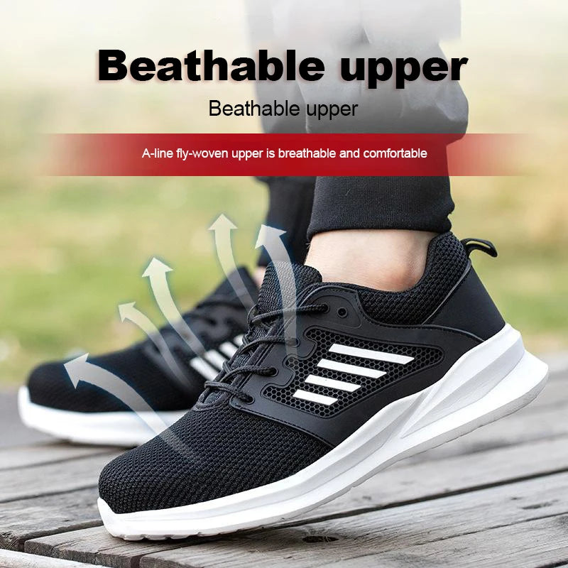 Zapatillas de trabajo, zapatos con punta de acero, zapatos de seguridad para hombres, zapatos de trabajo a prueba de pinchazos, botas, calzado indestructible de moda, seguridad