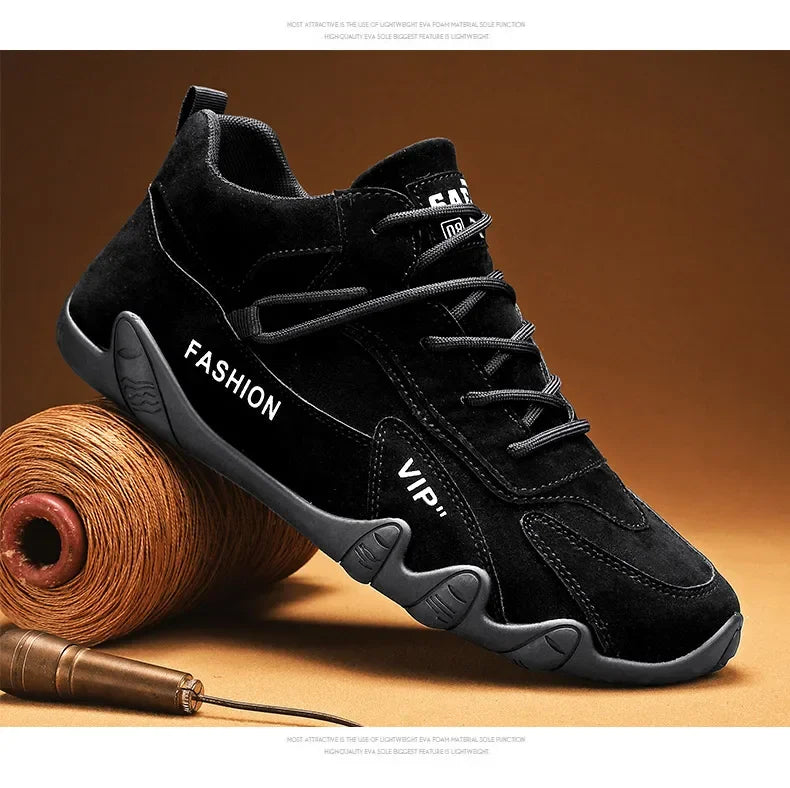 Botines para hombre, primavera 2024, zapatillas informales para hombre, antideslizantes, color caqui, zapatos de trabajo para hombre, botas cortas, mocasines con cordones, zapatillas para hombre