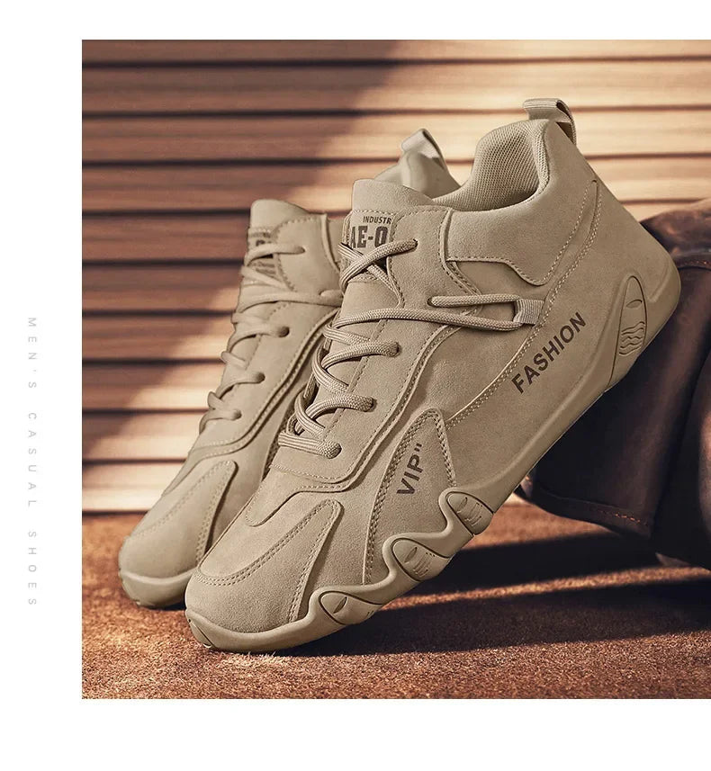 Botines para hombre, primavera 2024, zapatillas informales para hombre, antideslizantes, color caqui, zapatos de trabajo para hombre, botas cortas, mocasines con cordones, zapatillas para hombre