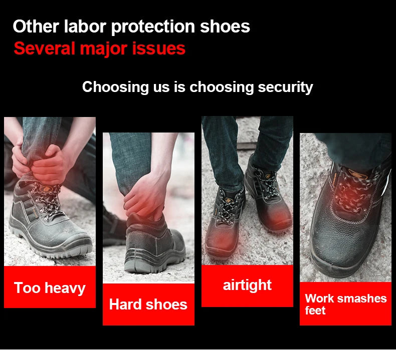 Zapatillas de trabajo, zapatos con punta de acero, zapatos de seguridad para hombres, zapatos de trabajo a prueba de pinchazos, botas, calzado indestructible de moda, seguridad