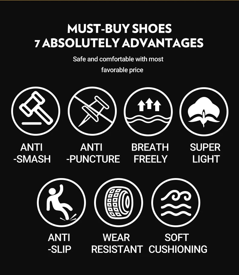 Zapatillas de trabajo, zapatos con punta de acero, zapatos de seguridad para hombres, zapatos de trabajo a prueba de pinchazos, botas, calzado indestructible de moda, seguridad