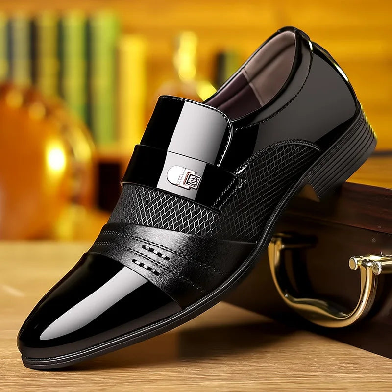 Zapatos Oxford de lujo para hombre, zapatos de boda lacados, zapatos de vestir de punta puntiaguda para hombre, zapatos de negocios clásicos de cuero para hombre, talla grande 38-48