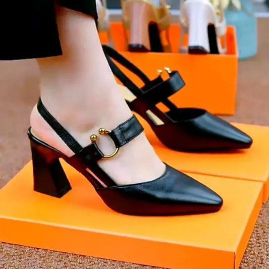Women's High Heel Shoes, Lightweight, Yellow, Open Toe, Comfortable, Spring-Summer, Elegant Black Sandals for Home and Beach E1105