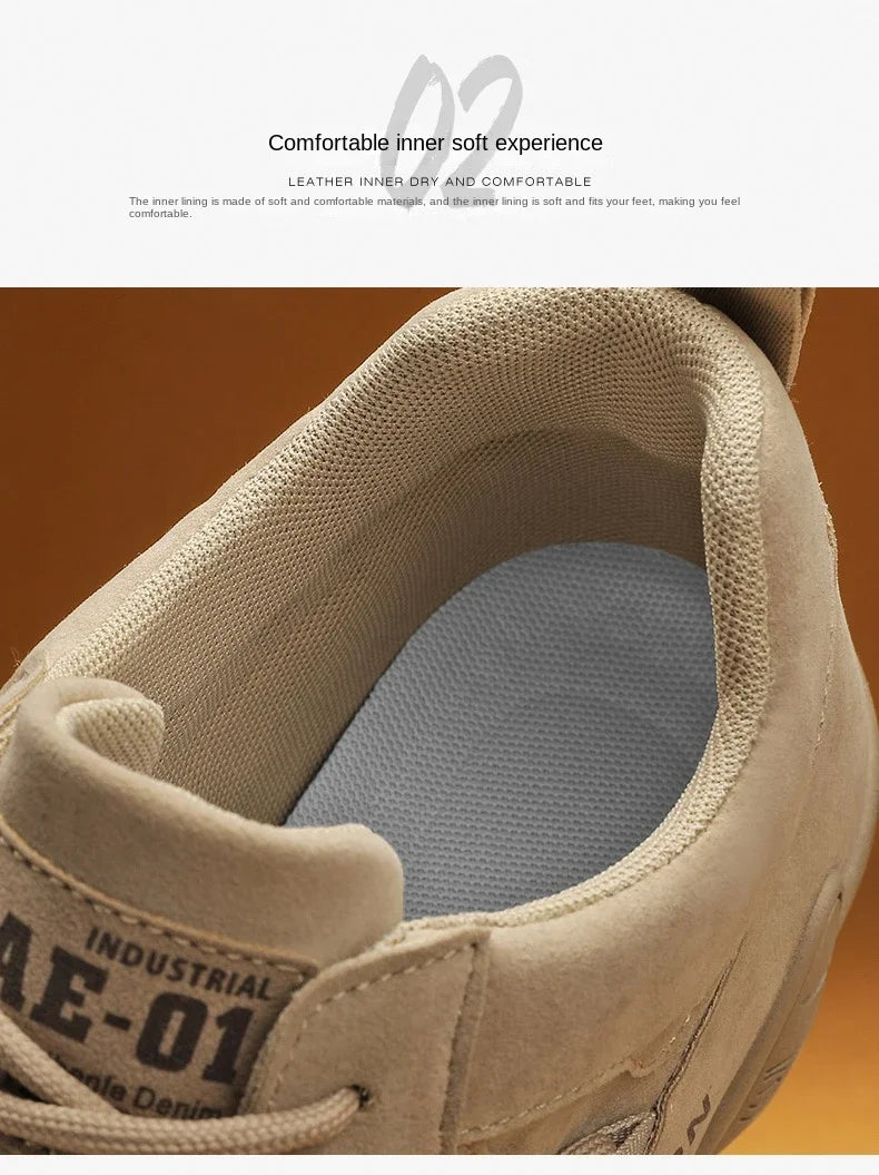 Botines para hombre, primavera 2024, zapatillas informales para hombre, antideslizantes, color caqui, zapatos de trabajo para hombre, botas cortas, mocasines con cordones, zapatillas para hombre