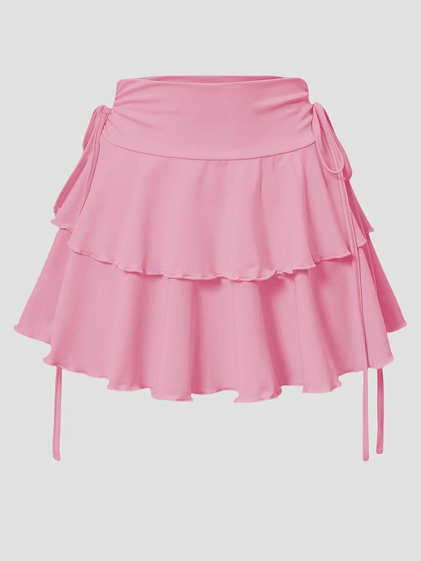 New solid color skirt women's 2025 summer fashion versatile high waist slim fit elastic waist short skirt products in stock