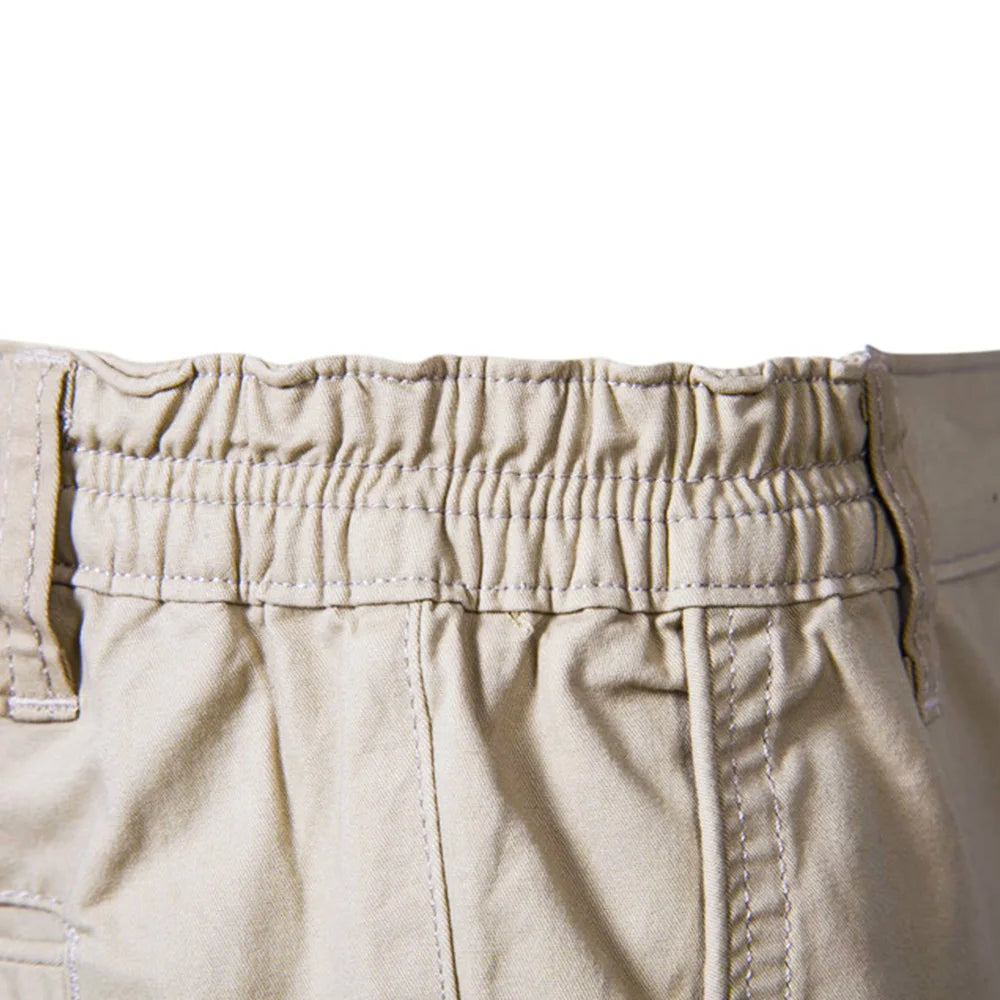 2023 Summer Men's Shorts Cotton Mid-Rise Casual Business Printed Beach Stretch Chino Shorts Classic Fit Short Homme