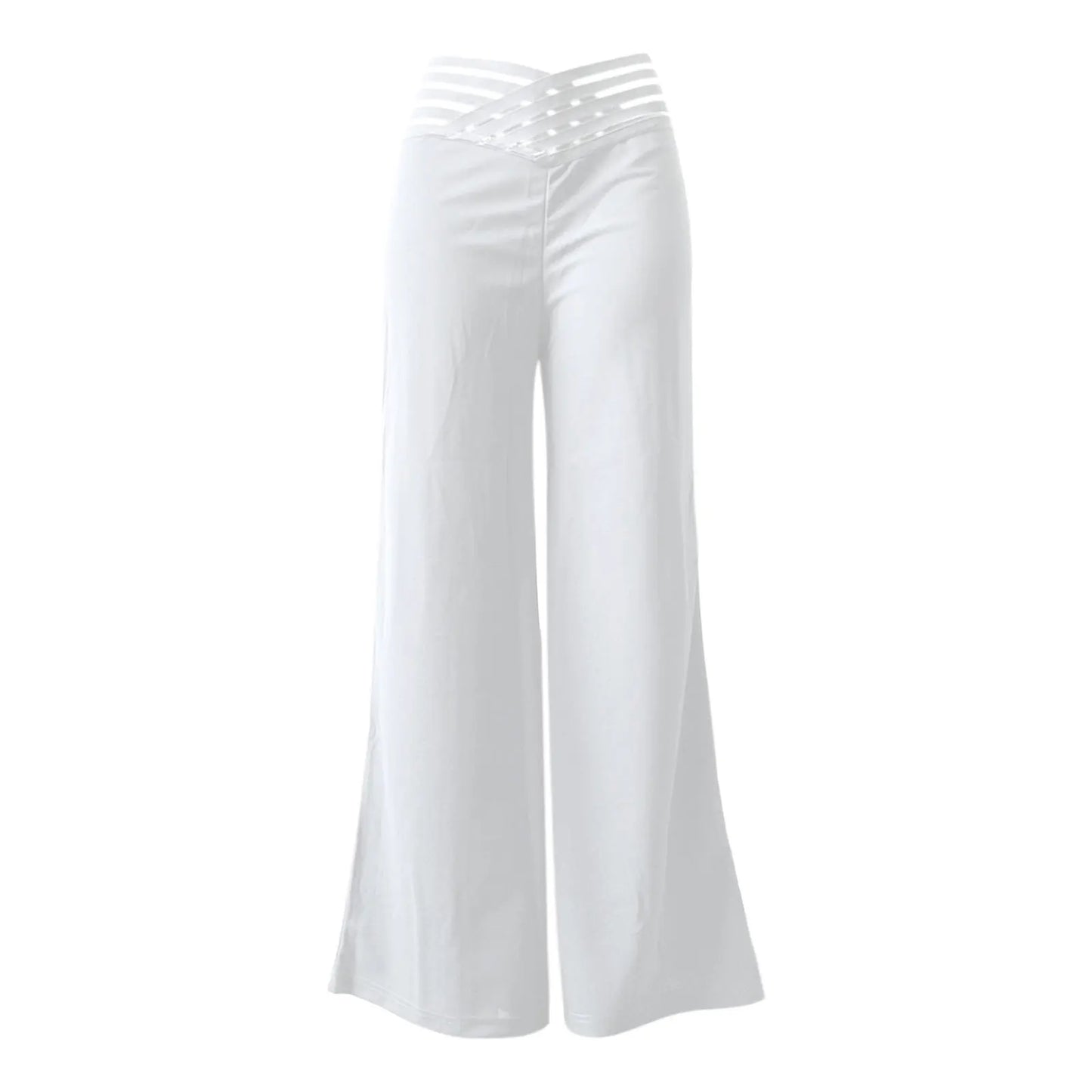 Calças femininas elegantes de cintura alta e pernas largas, primavera/outono, moda feminina, soltas, compridas, casuais, para escritório, sólidas, roupas femininas, novas calças