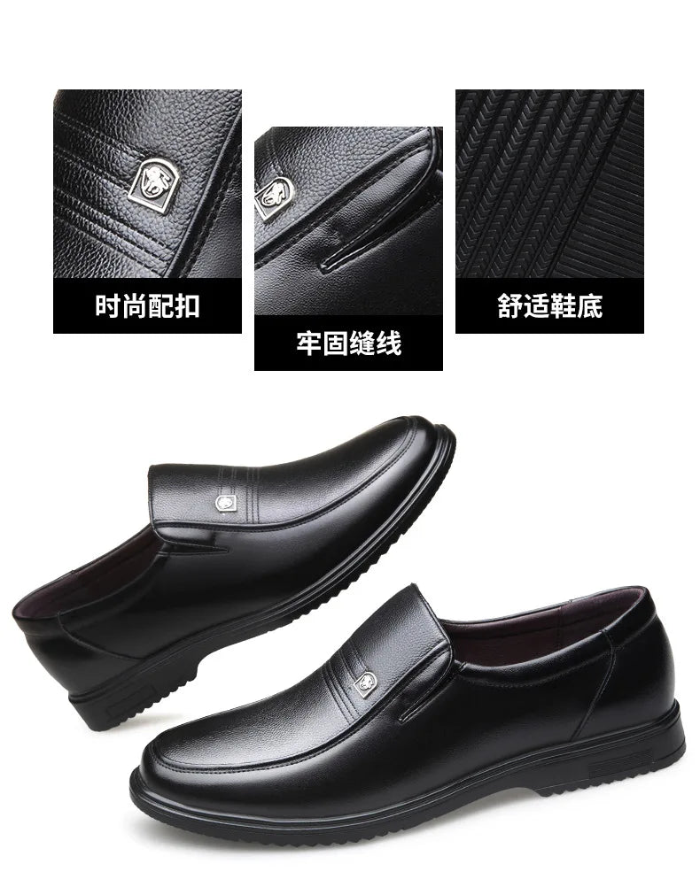 Zapatos formales de cuero de marca de lujo para hombre, mocasines transpirables sin cordones, color negro, talla grande 38-46
