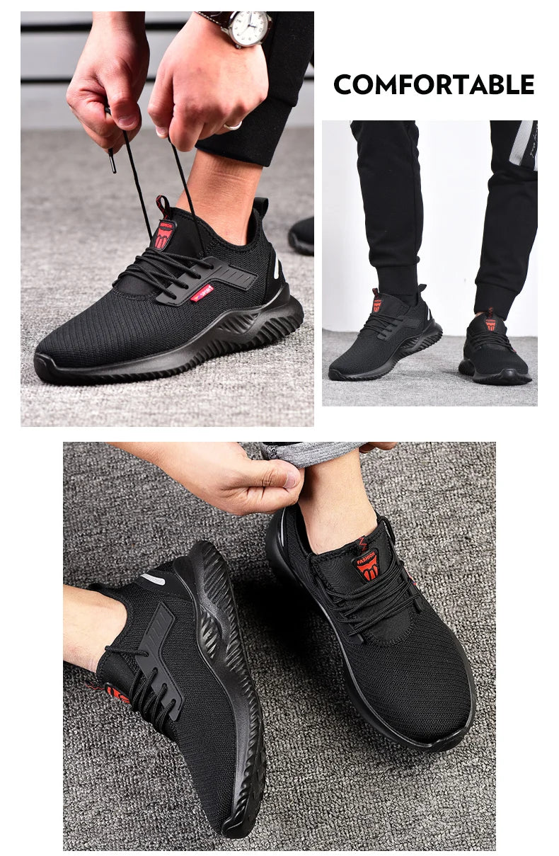 Zapatillas de trabajo, zapatos con punta de acero, zapatos de seguridad para hombres, zapatos de trabajo a prueba de pinchazos, botas, calzado indestructible de moda, seguridad
