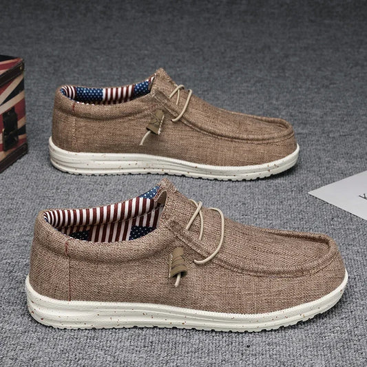 Mocassins de malha masculinos, calçados vulcanizados de outono, respiráveis, leves, para caminhadas ao ar livre, calçados esportivos, calçados abertos, calçados abertos