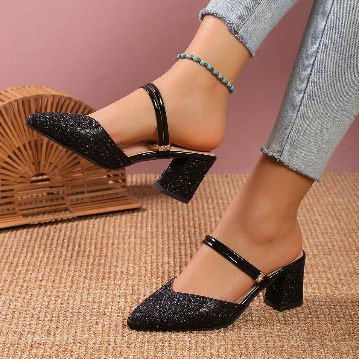 Sandalias de tacón bajo para mujer, moda de verano, tacones altos, planos, sandalias de diseñador para mujer, zapatos de lujo para mujer, zapatos de fiesta de boda