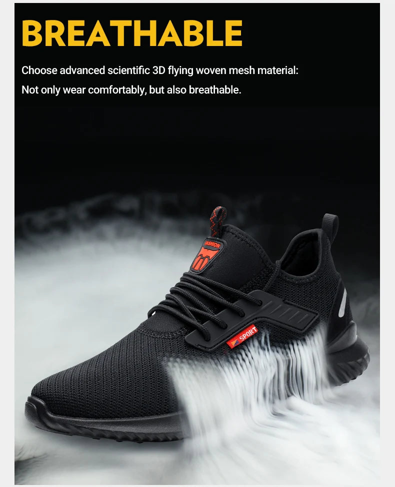 Zapatillas de trabajo, zapatos con punta de acero, zapatos de seguridad para hombres, zapatos de trabajo a prueba de pinchazos, botas, calzado indestructible de moda, seguridad